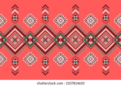 Watermelon - Geometric ethnic tribal pattern traditional Design for background, wallpaper, carpet, clothing, wrapping, fabric, batik, vector illustration embroidery style.