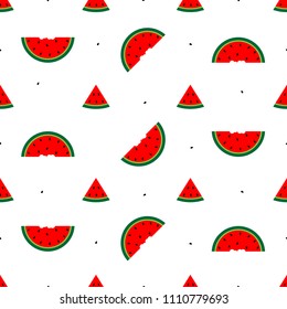 watermelon geometric seamless pattern on white background. Modern print,Wrapping paper, cards, posters, banners designs. Vector illustration