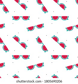watermelon glasses colorful polka text line tee illustration art vector
