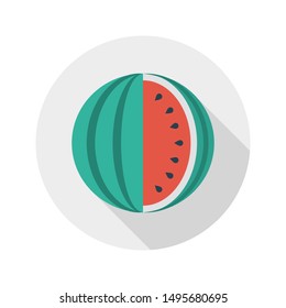 watermelon glyph flat vector icon