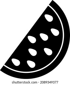 Watermelon Glyph Icon Fruit Vector