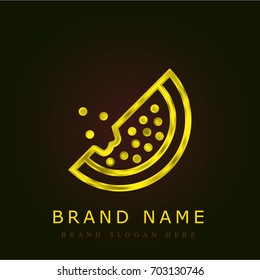 Watermelon golden metallic logo
