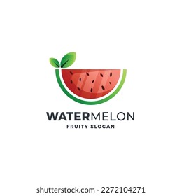 Watermelon Gradient Logo Vector Icon Illustration