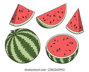 Watermelon graphic color isolated sketch illustration vector 