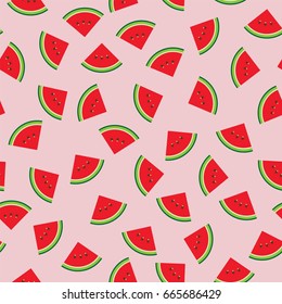 Watermelon graphic design sliced in triangle pieces and arranged into seamless pattern background.
