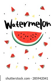 Watermelon graphic for fashion or other uses in vector