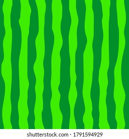 Watermelon green rind (skin, peel) seamless pattern. Dark and light green stipes. Vector illustration.