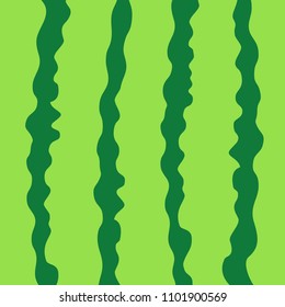 Watermelon green striped peel skin rind cut with in a row. Macro closeup. Summer Seamless Pattern. Food background. Flat design. Vector illustration.