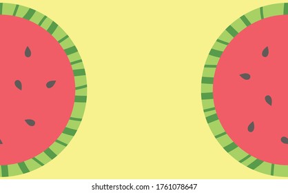 watermelon half cut vector background illustration