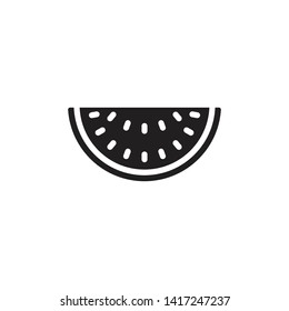 Watermelon, half watermelon fill vector icon