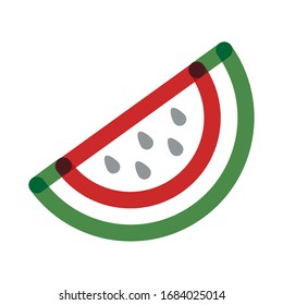 watermelon half fruit multiply line style icon vector illustration design