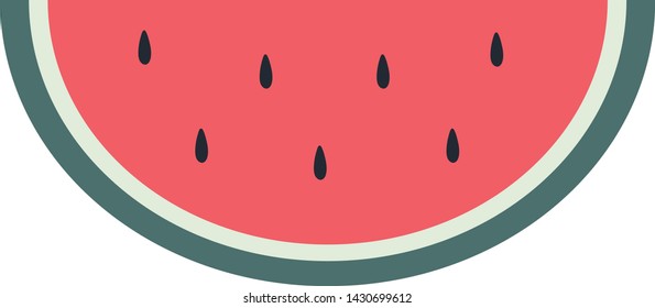 Watermelon Half Slice with seeds vector