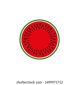 Watermelon. Half a watermelon. Vector icon