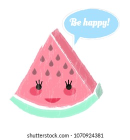 Watermelon hand draw texture Be happy for card, invitation, web