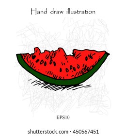 Watermelon hand drawing vector illustration