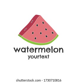 watermelon hand drawn logo design. funny icon