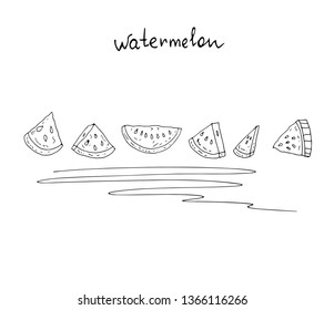 Watermelon. Hand drawn vector illustration.