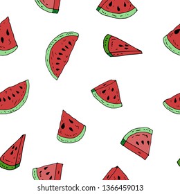 Watermelon. Hand drawn vector illustration.