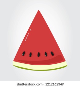Watermelon hand drawn vector isolated on gray background. Trendy watermelon in flat style for menu design, packaging template, app, ui, logo, backdrop and web site.Creative design,vector illustration