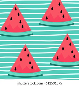 Watermelon with hand stripe background