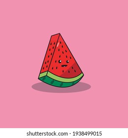 eine Wassermelone mit glücklichem Gesicht