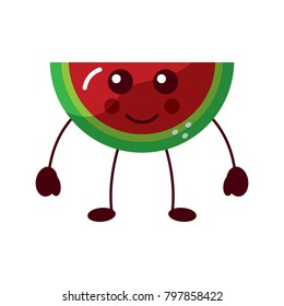 watermelon happy fruit kawaii icon image