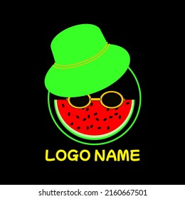 Wassermelone mit Hut und Brille Logo