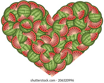 Watermelon Heart Shaped