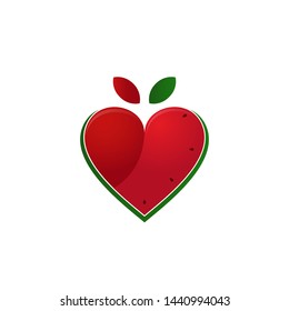 Watermelon heart, simple modern concept. Can use for logo, icon, symbol, mascott vector