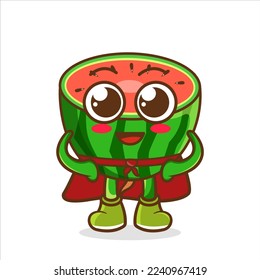 watermelon heroes vector. cartoon character