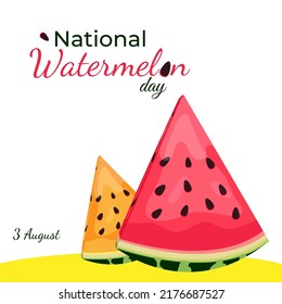 watermelon holiday. world watermelon day. national watermelon day. watermelon slices with yellow and red color with seeds on a white background