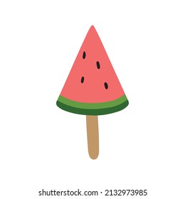 Watermelon ice cream clipart, summer ripe fruit. Watermelon party.