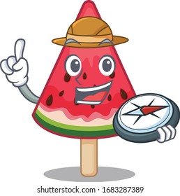 watermelon ice cream an experienced explorer with a compass