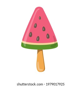 Helado de sandía. Diseño de ilustración vectorial de estilo plano