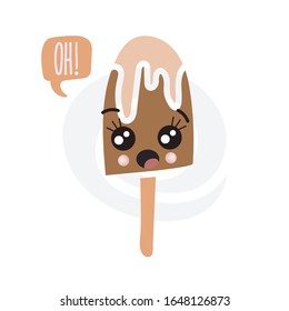 Watermelon ice cream icon. Cartoon icon. Summer symbol.
