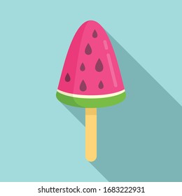 Icono de helado de sandía. Icono vectorial de helado de sandía para diseño web
