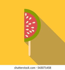 Watermelon ice cream icon. Flat illustration of watermelon ice cream vector icon for web