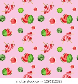 Watermelon and watermelon ice cream pattern
