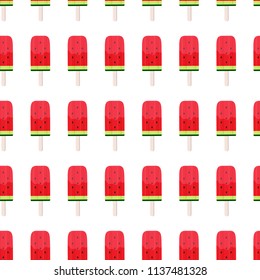 Watermelon Ice Cream Seamless Pattern Background Vector Illustration EPS10