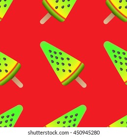 watermelon ice cream seamless pattern background