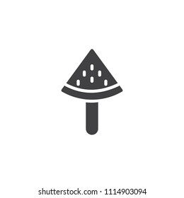 Watermelon ice cream stick vector icon. filled flat sign for mobile concept and web design. Summer snack simple solid icon. Symbol, logo illustration. Pixel perfect vector graphics