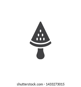 Watermelon ice cream stick vector icon. filled flat sign for mobile concept and web design. Watermelon popsicle glyph icon. Symbol, logo illustration. Vector graphics