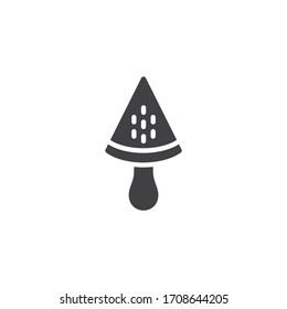 Watermelon ice cream vector icon. filled flat sign for mobile concept and web design. Fruit ice cream stick glyph icon. Frozen treat symbol, logo illustration. Vector graphics