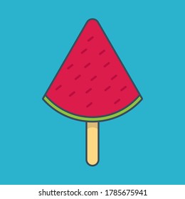 Watermelon ice cream vector illustration