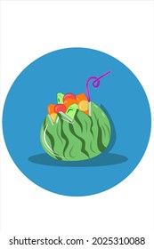 Watermelon ice cup vector illustration