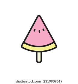 Watermelon Ice Icon Vector Illustration