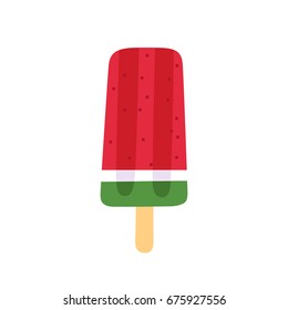 Watermelon ice popsicle on a white background. It can be used for card, mug, poster, t-shirts, phone case etc.