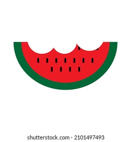 Icono de la sandía. Barrido de cometas. Dibujo gráfico. Icono plano. Temporada de verano. Verde y rojo. Ilustración vectorial. Imagen de archivo. 