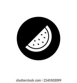 Wassermelonsymbol in schwarz-rund