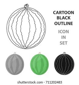 Watermelon icon cartoon. Singe fruit icon.